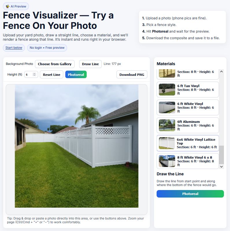 Public AI Fence Visualizer screen