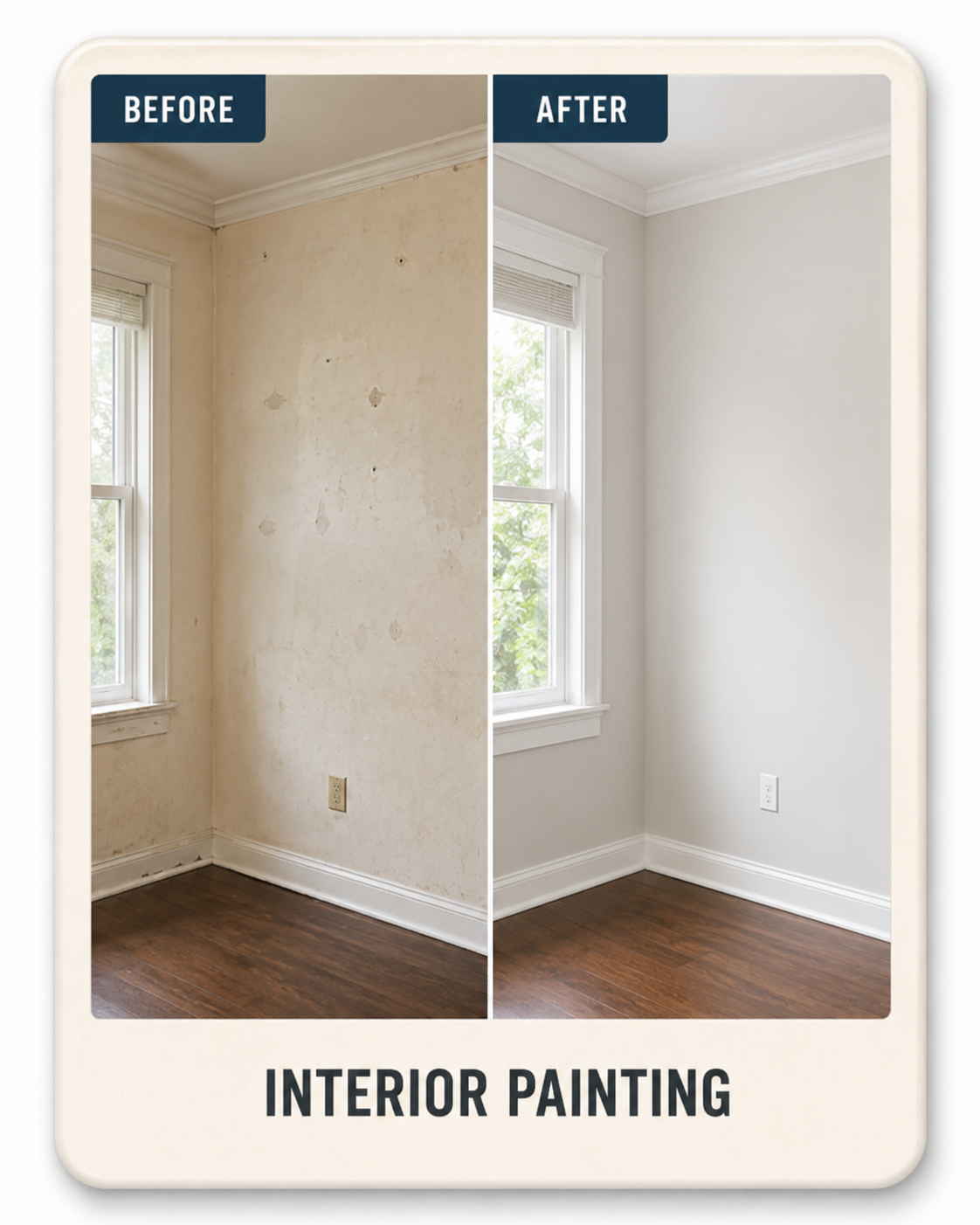 Interior painting before and after example